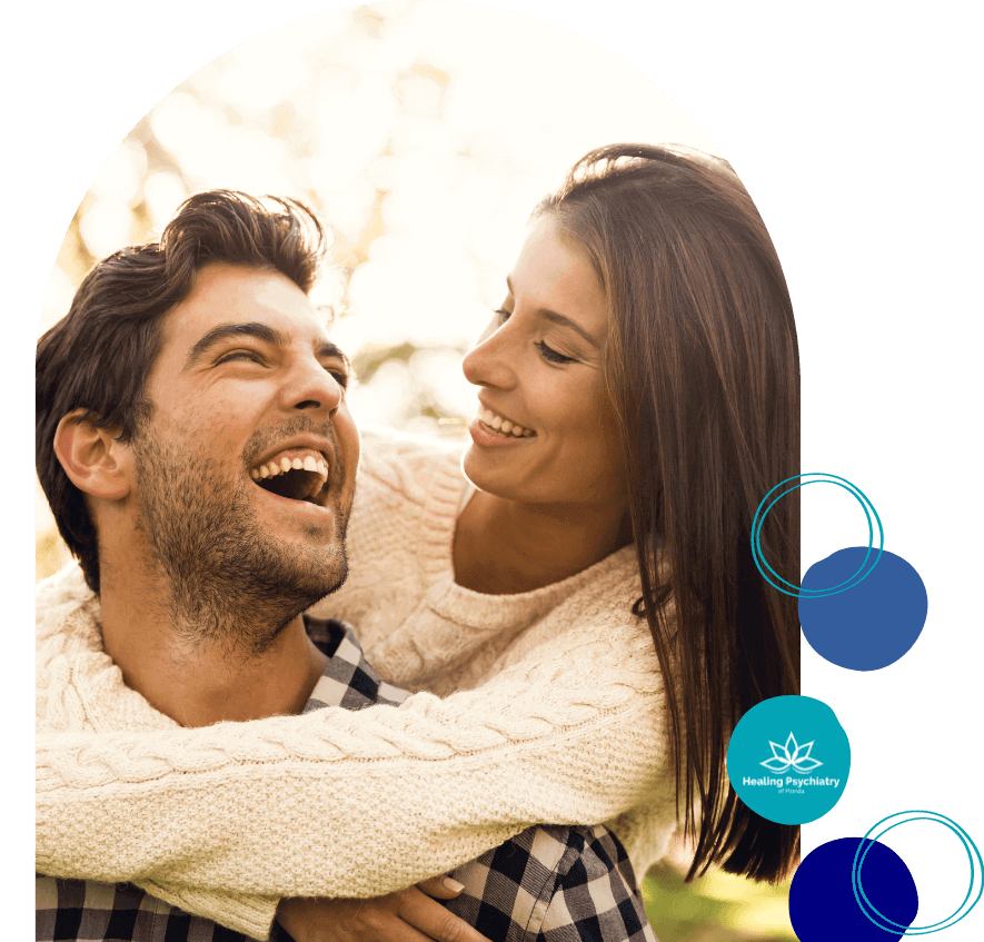 psychotherapist depression altamonte springs Happy couple embracing in laughter, reflecting the success of individualized depression therapy services in Altamonte Springs.