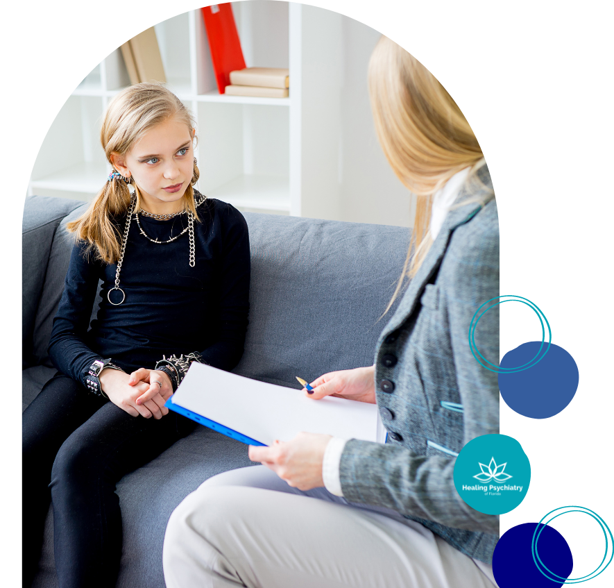 Teenage girl in therapy session, highlighting teenager counseling in Altamonte Springs, Florida.