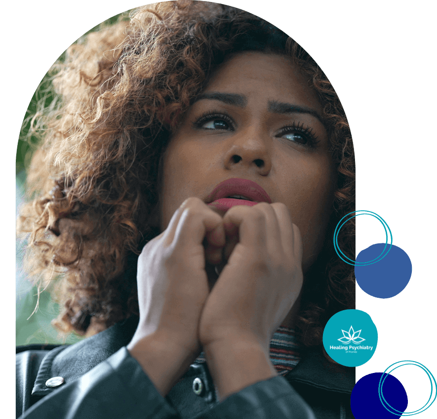 therapists that specialize in Anxiety altamonte springs florida 1 Close-up of a woman looking anxious and biting her nails, representing the need for anxiety treatment in Altamonte Springs.