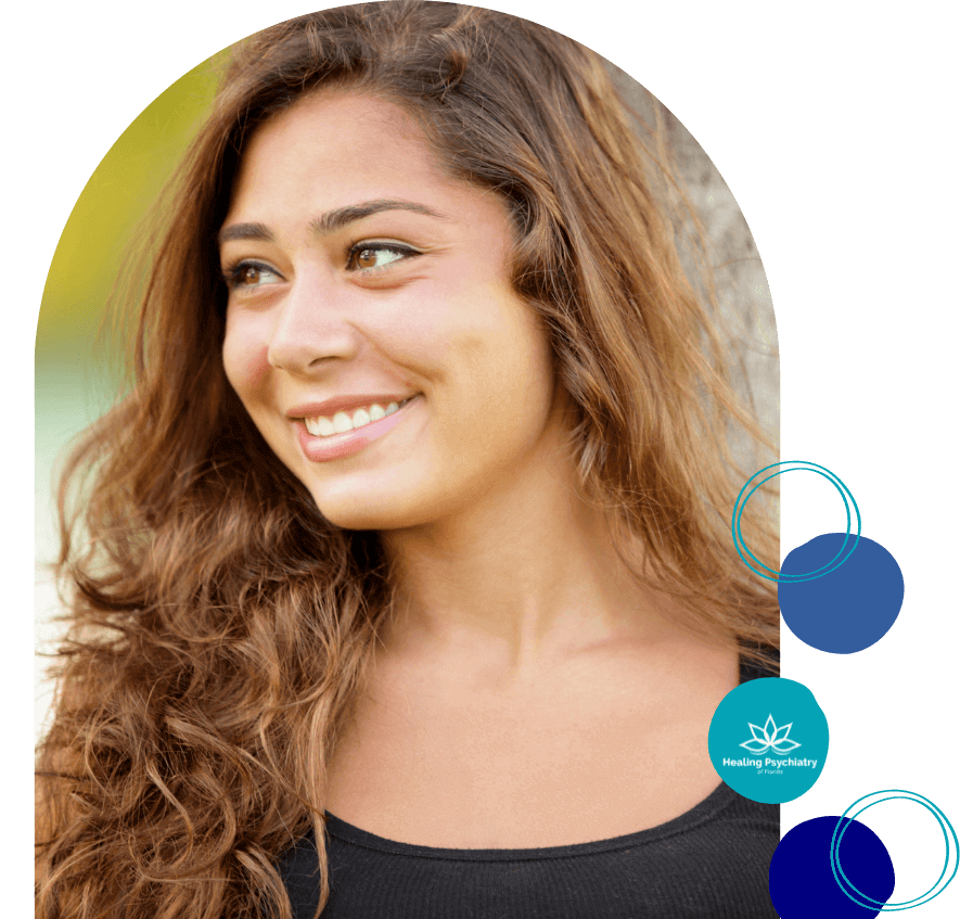 Smiling woman looking off to the side, representing successful bipolar disorder treatment in Altamonte Springs.