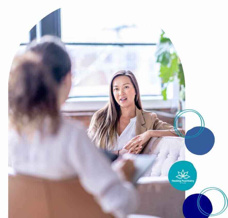 A compassionate conversation unfolds, reflecting the supportive environment at Heathrow Psychiatric Services
