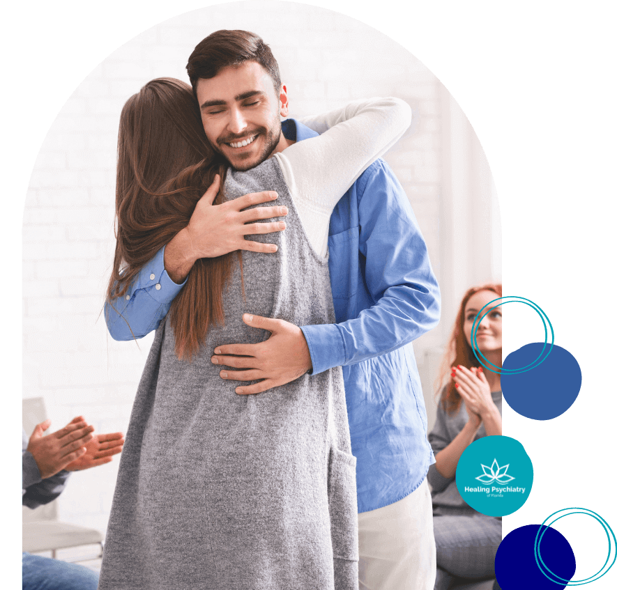 anxiety therapy casselberry people hugging during a anxiety therapy session in casselberry, florida