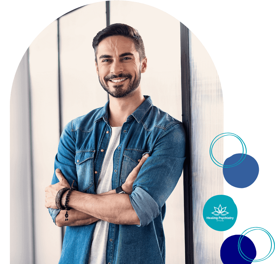 medication management counseling near altamonte springs, florida Confident man embodying the positive outcomes of medication management therapy in Altamonte Springs, with a sense of assurance and wellbeing