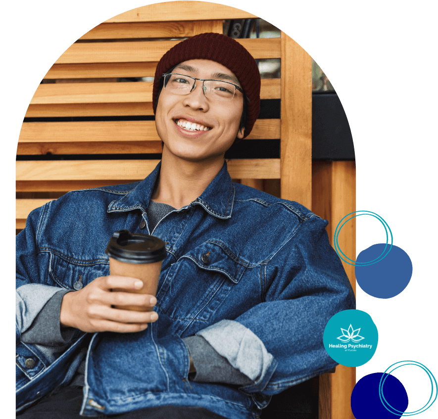 Relaxed man enjoying a coffee, embodying the calm after successful Anxiety Treatment in Sanford