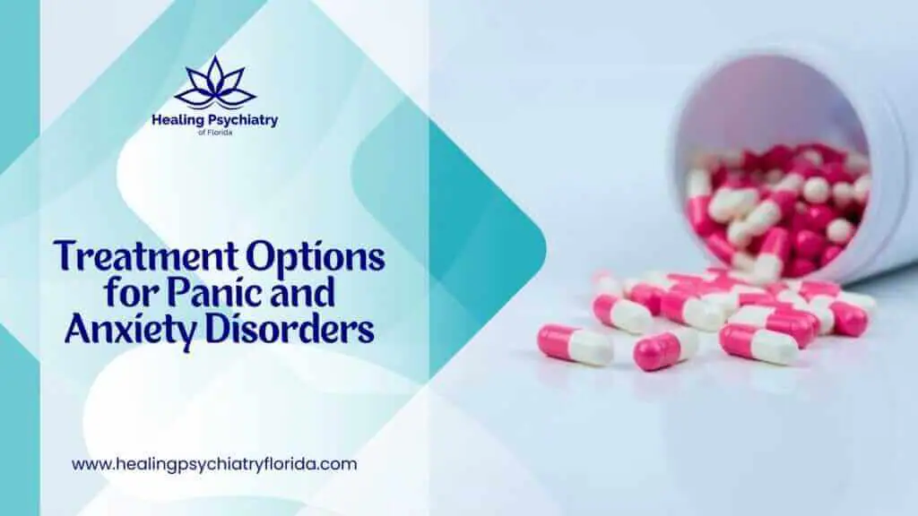 Spilled bottle of pink and white capsules, Treatment Options for Panic and Anxiety Disorders